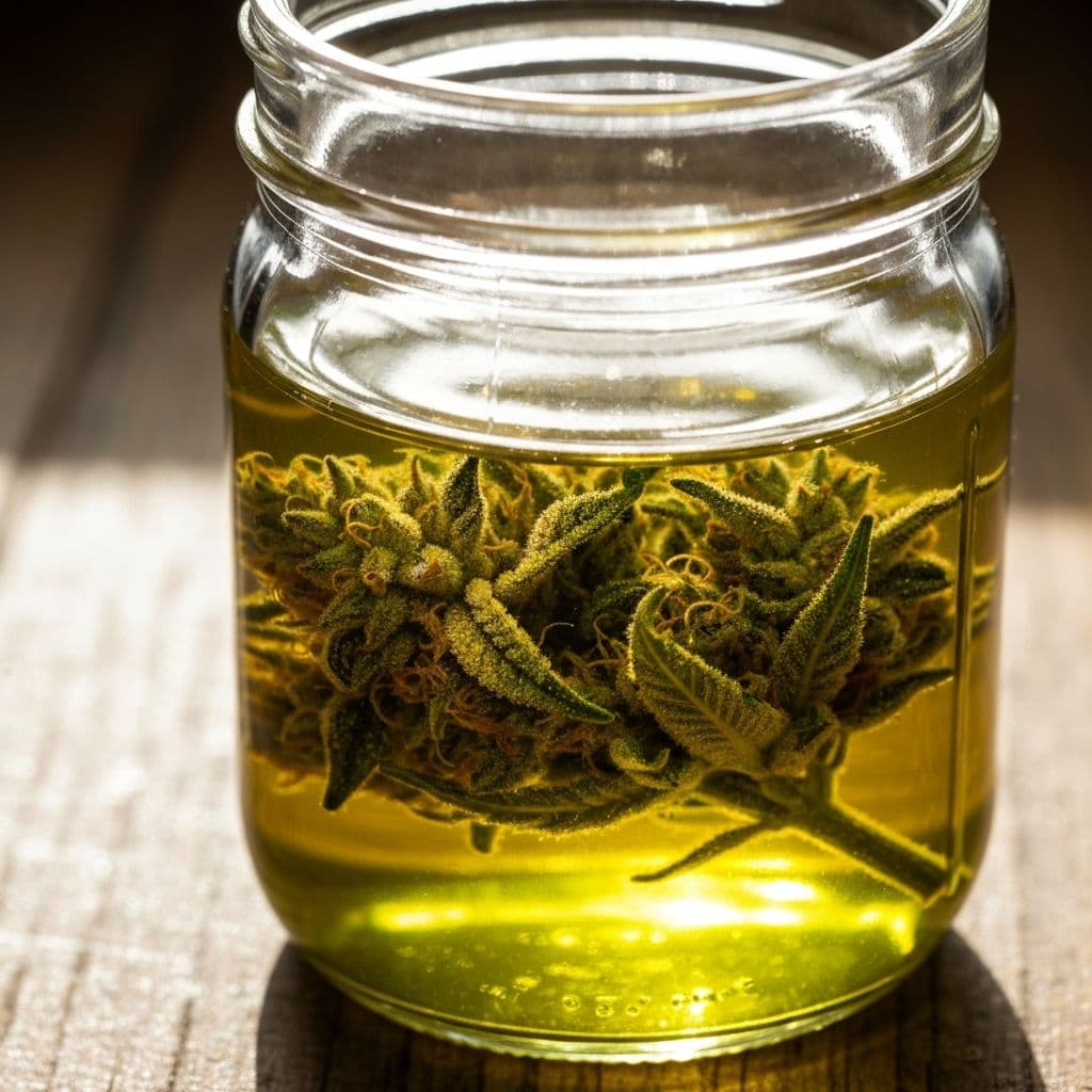 FECO ethanol extraction process - cannabis soaking in alcohol